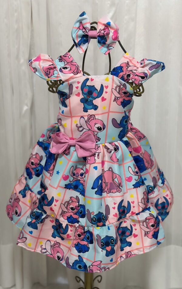 Vestido Infantil Stitch & Angel – Caju Rosa